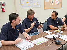 Soyuz TMA-04M crew training in the Space Vehicle Mock-up Facility at JSC.jpg