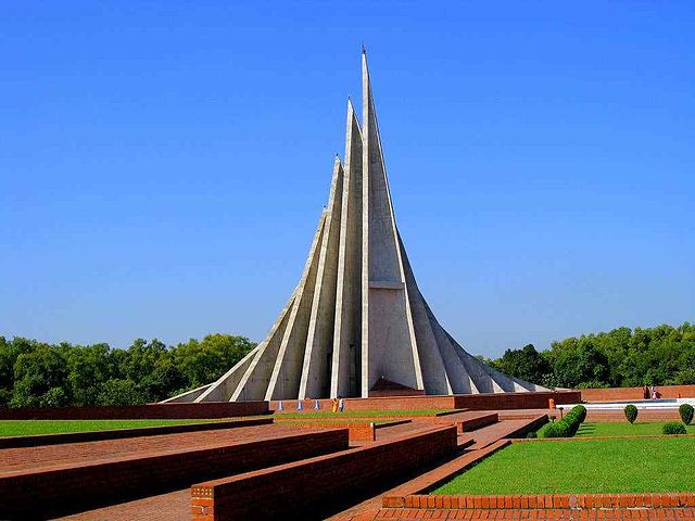 Jatiyo Smriti Soudho in Bangladesh commemorates those who gave their lives in the Bangladesh Liberation War of 1971