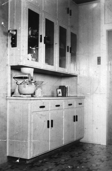 File:StateLibQld 2 142631 Kitchen cabinets in a Brisbane home built in the 1940s.jpg