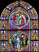 Part of a stained glass window from Cathédrale Notre-Dame de Strasbourg in Strasbourg (France)