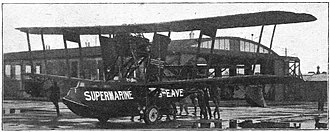 The Amphibian being wheeled out prior to testing during the Air Ministry competition (Flight, September 1920) Supermarine Commercial Amphibian.jpg