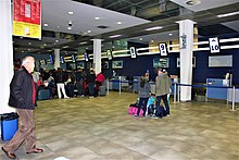 Tivat Airport terminal - check-in area