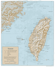 Relief map of Taiwan