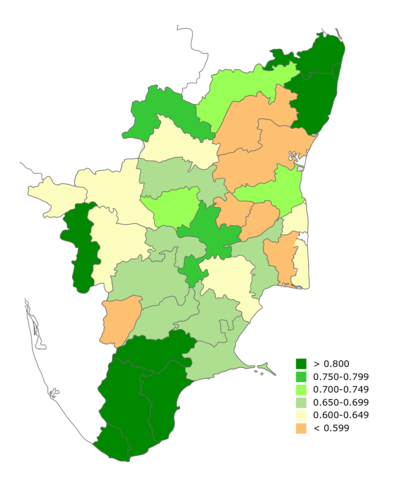 List of districts in Tamil Nadu by Human Development Index