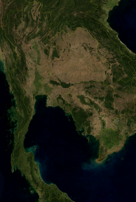 Satelit peta komposit Thailand.