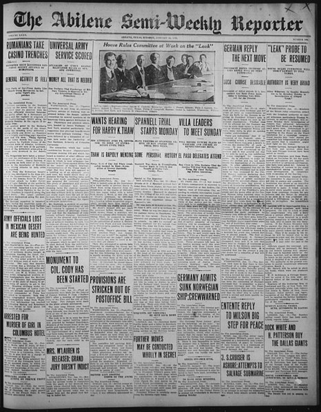 File:The Abilene Daily Reporter (Abilene, Tex.), Vol. 35, No. 109, Ed. 1 Tuesday, January 16, 1917 - DPLA - 1e9ab2f898feb877009e97d0c28b6036 (page 1).jpg