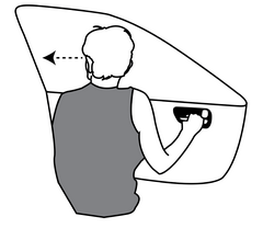 Image 17The Dutch Reach - Use far hand on handle when opening to avoid dooring cyclists or injuries to exiting drivers and passengers. (from Road traffic safety)