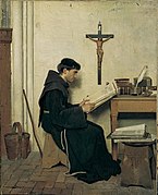 6 The Franciscan. Duns Scotus in his cell label QS:Lit,"Il francescano. Giovanni Duns Scoto nella sua cella" label QS:Len,"The Franciscan. Duns Scotus in his cell" 1872