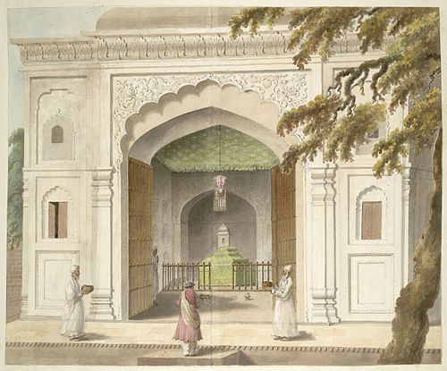 An old Painting of the dargah of ruler of Rohilkhand, Sardar Hafiz Rahmat Khan