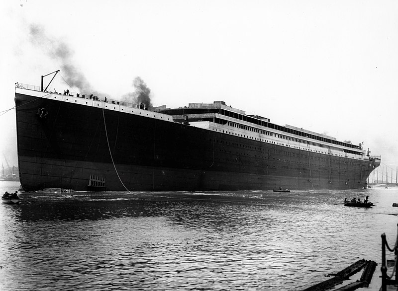 File:Titanic launched at Belfast.jpg