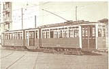 Vooroorlogse tram uit Milaan met twee maal twee assen