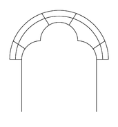 Three-foiled cusped arch