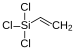 Structural formula of trichloro (vinyl) silane