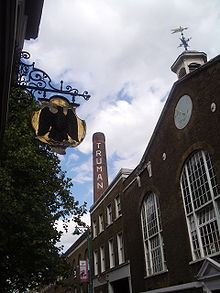 The Black Eagle Brewery, like other parts of the East End built environment, incorporated bricks made from Whitechapel Mount Truman Black Eagle Brewery 2005.jpg