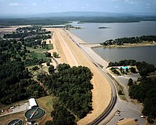 Wister Lake and Dam on the Poteau River in Le Flore County, Oklahoma USACE Wister Lake and Dam.jpg