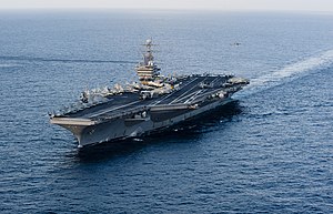 US Navy 120119-N-OY799-029 The Nimitz-class aircraft carrier USS Abraham Lincoln (CVN 72) transits the Arabian Sea.jpg