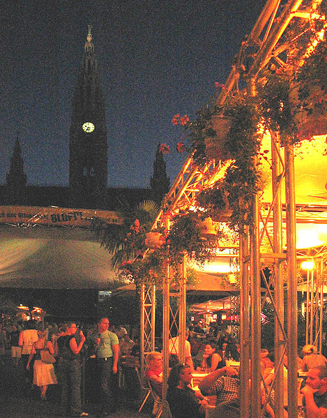 File:Vienna Rathausplatz summer evening mood 2007 a.jpg