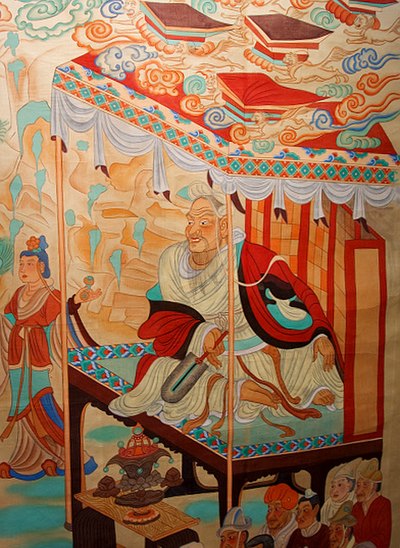 The layman Vimalakīrti Debates Manjusri, Dunhuang Mogao Caves