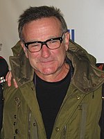 Photo of Robin Williams at the Stand Up for Heroes benefit in November 2007.