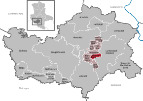 Poziția Wimmelburg pe harta districtului Mansfeld-Südharz