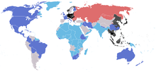 Map of the world, depicting the state of territorial control between the warring parties of World War 2 during October 1944.