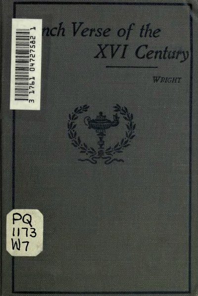 Fichier:Wright - French Verse of the XVI century, 1916.djvu