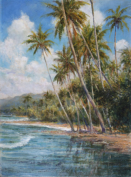 File:'Palm Fringed Shore' by Arthur Trevor Haddon, c. 1826.JPG