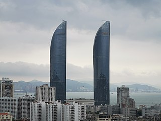 Shimao Cross-Strait Plaza Skyscraper complex in Xiamen, Fujian, China