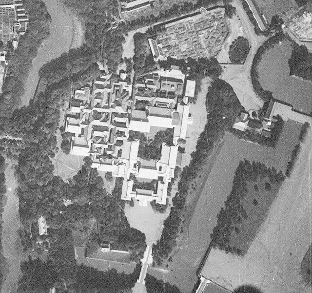 Aerial photo of the Kyūden around 1935