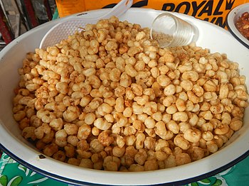 Cornick from the Philippines is soaked for three days before deep-frying
