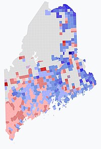 2002 Maine gubernatorial election results map by municipality.jpg