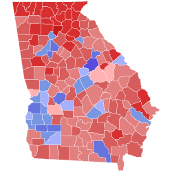 2006 Georgia gubernatorial election results map by county.svg