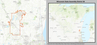 <span class="mw-page-title-main">Wisconsin's 58th Assembly district</span> American legislative district in eastern Wisconsin