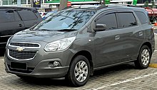 Chevrolet manufactured the Spin MPV in Bekasi, Indonesia between 2013 and 2015. 2013 Chevrolet Spin 1.5 LTZ (20190616).jpg