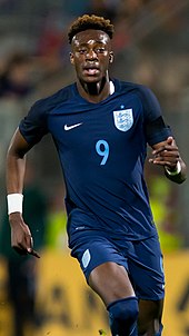 Abraham playing for England U21 in 2017 2017083201737 2017-03-24 Fussball U21 Deutschland vs England - Sven - 1D X - 0230 - DV3P6556 mod (cropped).jpg