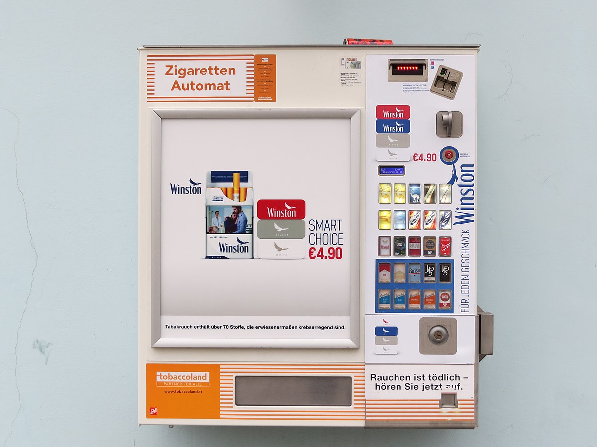 File:2018-09-14 (415) Cigarette vending machine at Bahnhof Pöchlarn, Austria.jpg  - Wikimedia Commons