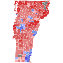 2018 Vermont gubernatorial election results map by municipality.svg