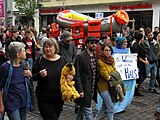 Demonstration des Bündnisses 1 Europa für Alle in Freiburg auf der Bertoldstraße anlässlich der Europawahlen am 26. Mai 2019