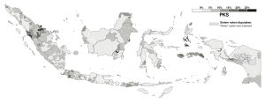 2019 Indonesian legislative election results by municipality - PKS.svg