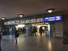 The entrance to SEPTA Regional Rail's concourse at 30th Street Station 30th Street Station SEPTA concourse entrance.jpeg