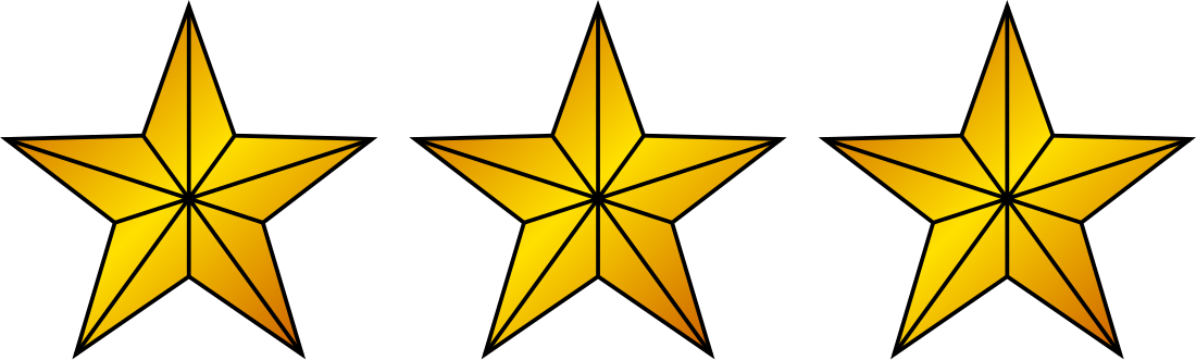 File:3 Gold Stars.svg