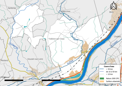 Carte de la zone Natura 2000 de type ZPS localisée sur la commune.