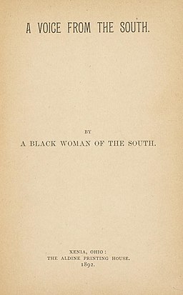 A Voice of the South by a Black Woman of the South, 1892 - title page