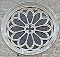 Abbazia di Valvisciolo, rosone della facciata della chiesa