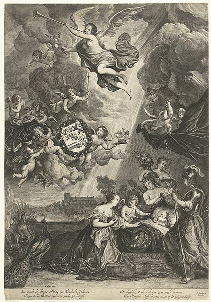 File:Allegorie op geboorte van Willem III, prins van Oranje-Nassau in 1650, RP-P-OB-33.623.jpg
