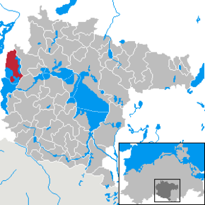 Poziția Alt Schwerin pe harta districtului Müritz