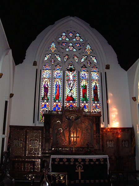 File:Altar and window, Stapleton Church.JPG