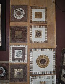 Amate paper wall hangings at the Gallery/Museum in San Pablito