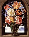 『風景の見える石のアーチの中に置かれた花束』（1620年頃） ルーヴル美術館