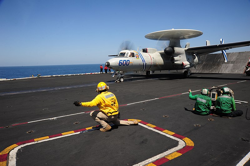 File:An E-2C launches from USS Dwight D. Eisenhower. (8592541596).jpg